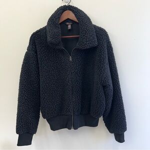 Victoria secret Sherpa zip up black large
